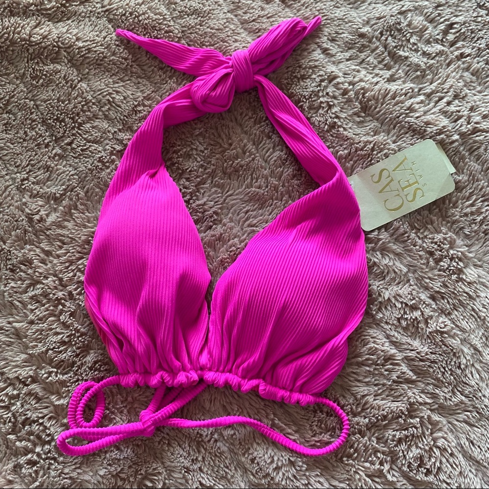 Pink Ribbed Bikini Set - Picture 2 of 5